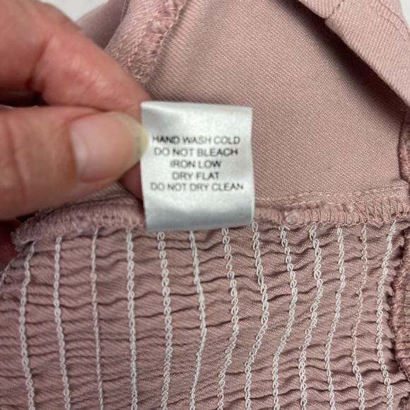 Haute Monde Denim Knit Dusty Mauve Rose Bra Halter Crop Smocked Bustier. Large - Picture 6 of 6